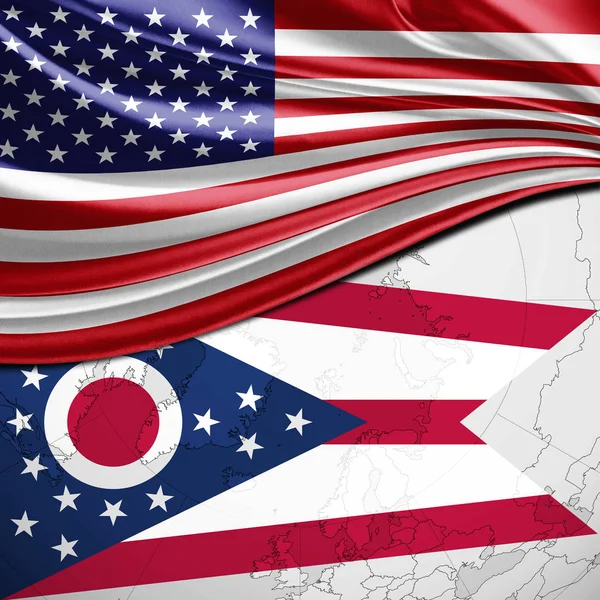 Flaga Ohio Flaga Usa Tło — Zdjęcie stockowe