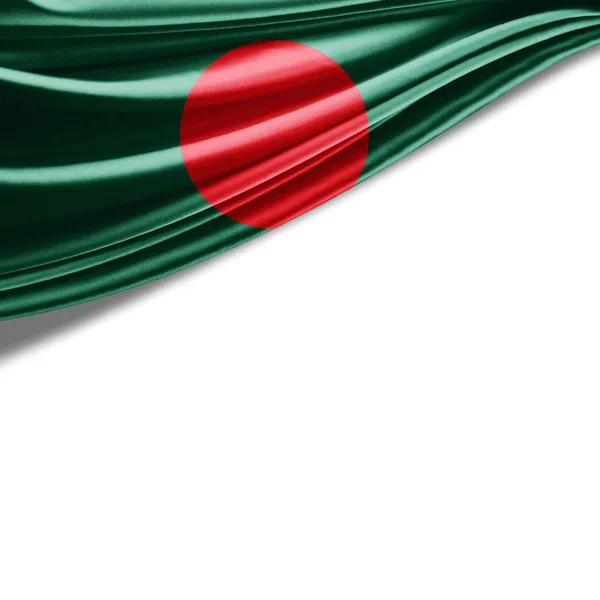 Másol Szöveg Fehér Háttér Ábrán Helyet Banglades Zászlaja — Stock Fotó