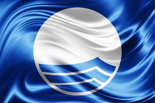 Niebieska Flaga Ilustracja Jedwab — Zdjęcie stockowe