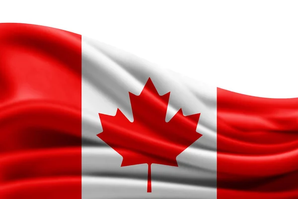 Vlag Van Canada Met Kopie Ruimte Voor Tekst Witte Achtergrond — Stockfoto