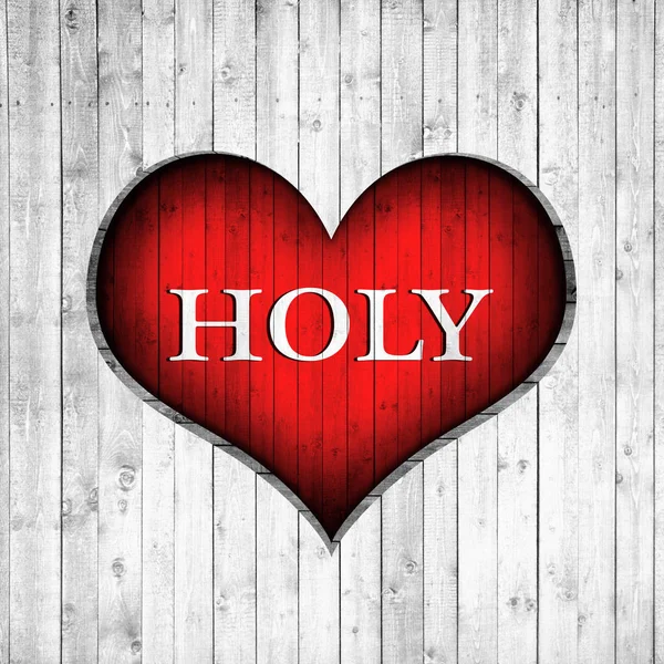 Religiöses Konzept Rotes Herz Mit Heiligem Wort — Stockfoto