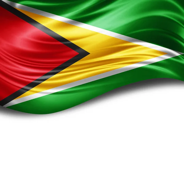 Vlag Van Guyana Met Kopie Ruimte Voor Tekst Witte Achtergrond — Stockfoto