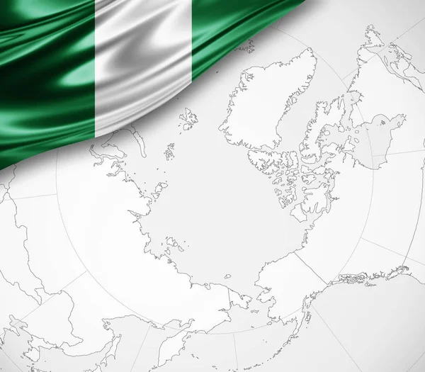 尼日利亚国旗与复制空间为您的文本 — 图库照片