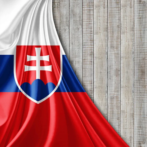 Slovakiens Flagga Med Kopia Utrymme För Din Text Illustration — Stockfoto