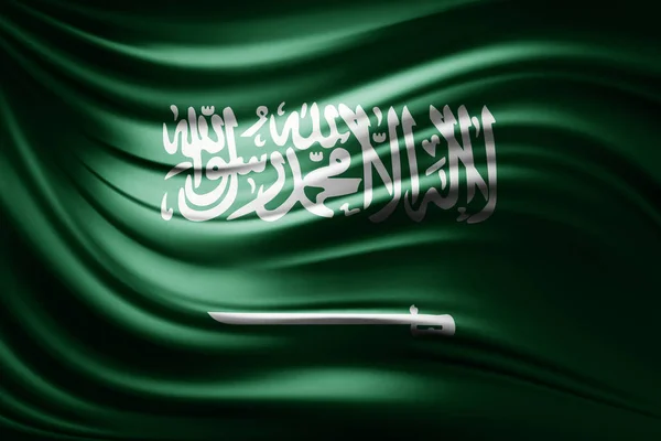 Suudi Arabistan Bayrağı Ile Kopya Alanı Metin Çizim Için — Stok fotoğraf