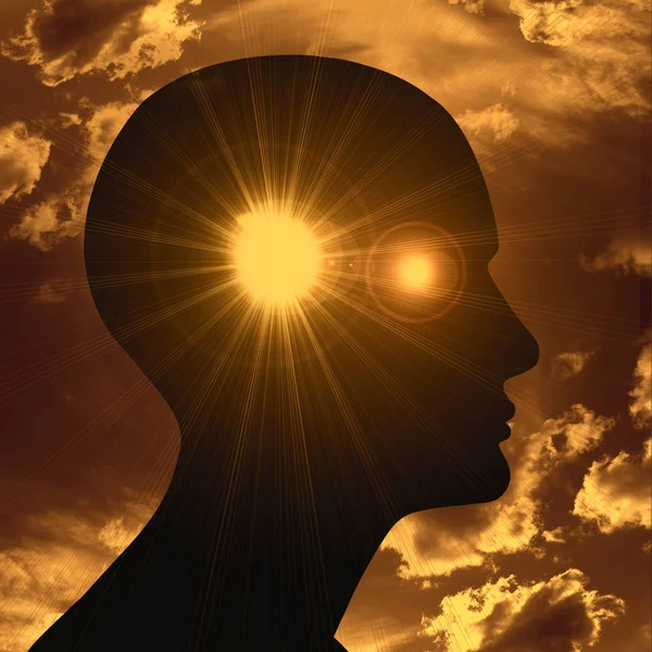 Religious Human Head Sun Illustration — Stock Photo, Image