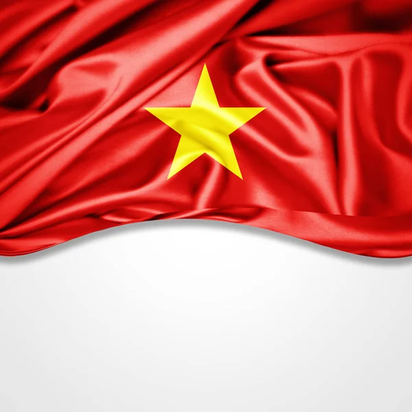 Vlag Van Vietnam Met Kopie Ruimte Voor Tekst Illustratie — Stockfoto