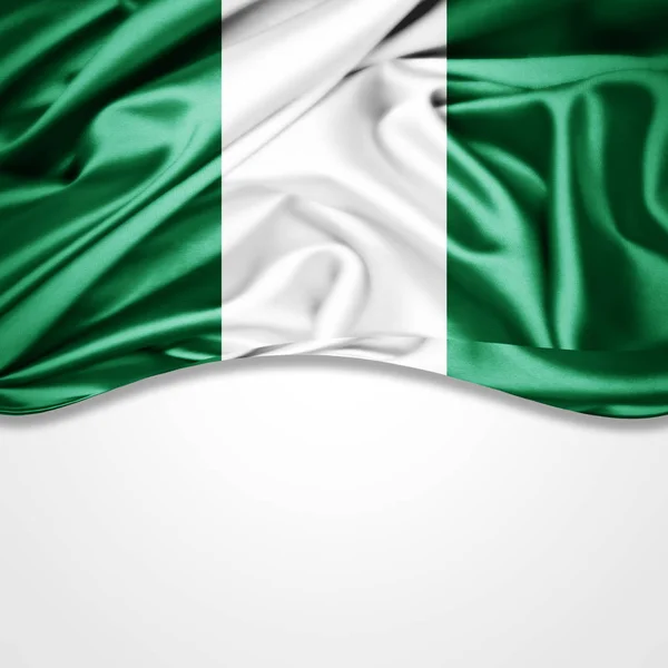 Flagga För Nigeria Med Kopia Utrymme För Din Text Illustration — Stockfoto