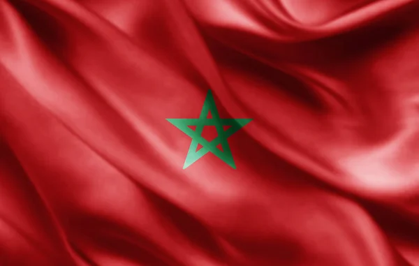 Vlag Van Marokko Met Kopie Ruimte Voor Tekst Illustratie — Stockfoto