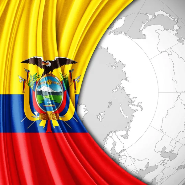 Másol Szöveg Illusztráció Helyet Ecuador Zászlaja — Stock Fotó