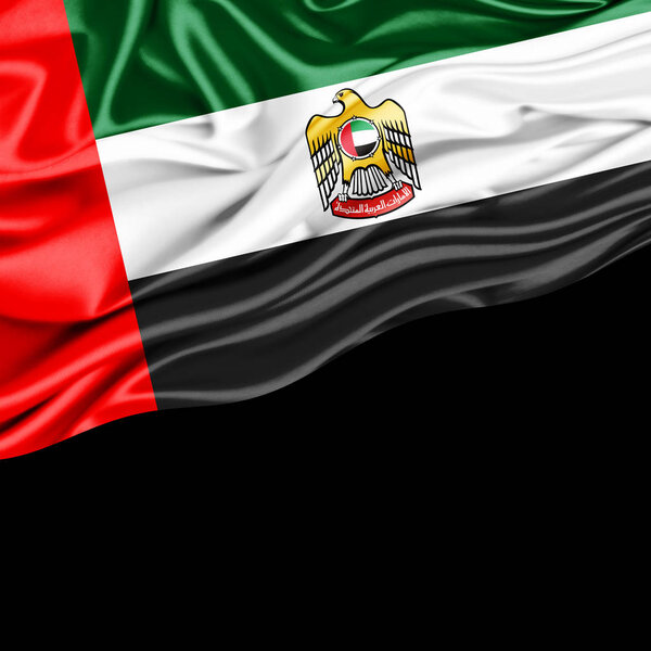 Flag of united arab emirates with copy space for your text  - 3D illustration    