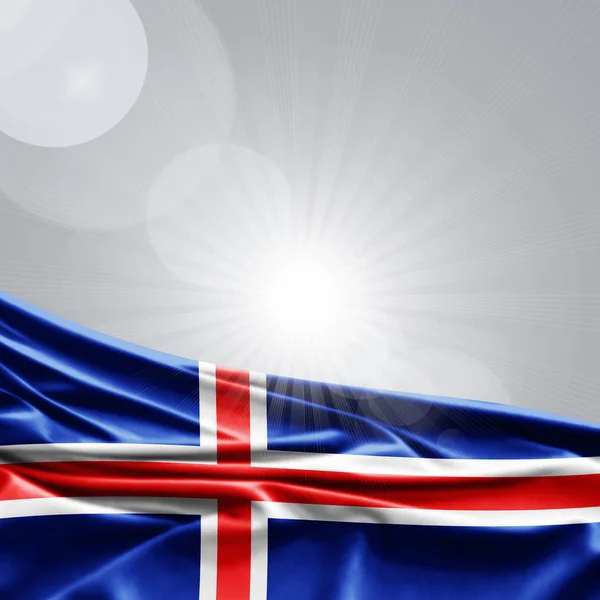 テキスト イラストのコピー スペースを持つアイスランドの旗 — ストック写真
