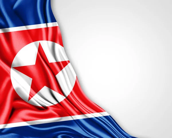 Bandeira Coreia Norte Com Espaço Cópia Para Seu Texto Sobre — Fotografia de Stock