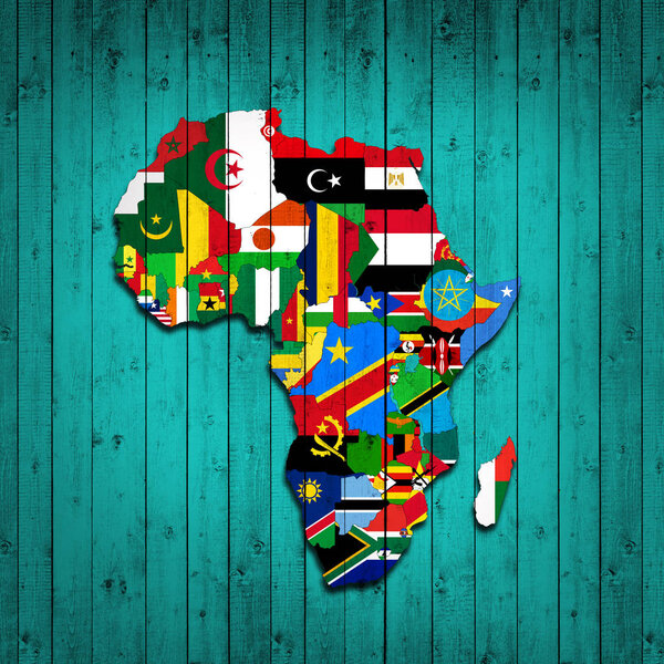 Africa continent made of flags, illustration