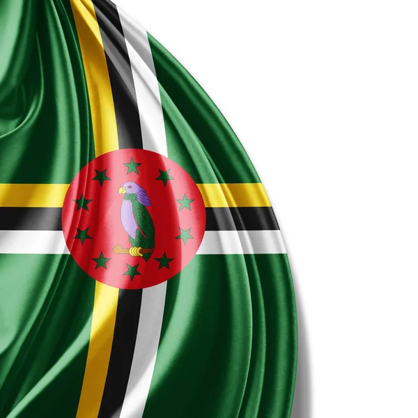 Flaga Dominiki Kopia Miejsce Tekst Białym Tle Ilustracja — Zdjęcie stockowe