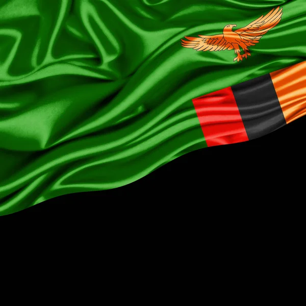 Flagge Von Sambia Mit Kopierplatz Für Ihren Text Illustration — Stockfoto