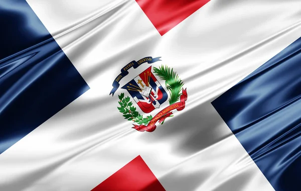 テキスト イラストのコピー スペースとドミニカ共和国の旗 — ストック写真