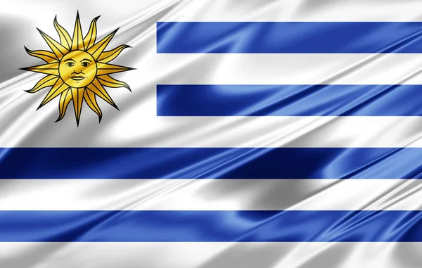 Vlag Van Uruguay Met Kopie Ruimte Voor Tekst Illustratie — Stockfoto