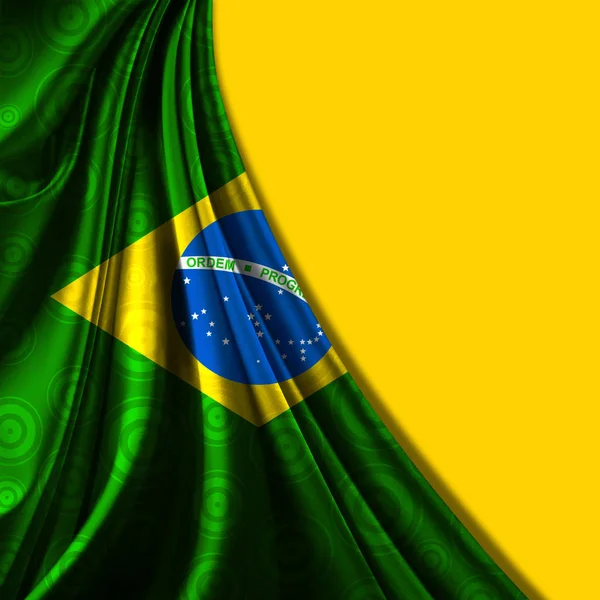 Bandera Brasil Seda Con Copyspace Para Texto Imágenes —  Fotos de Stock