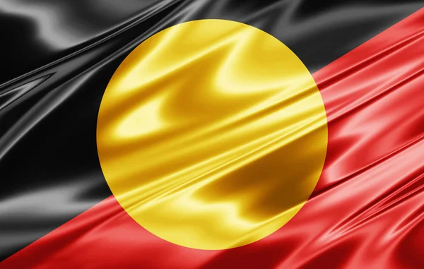 Flag of Aboriginal Australia   with copy space for your text  - 3D illustration