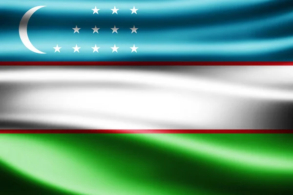 Vlajka Uzbekistánu Kopie Prostor Pro Ilustraci Textu — Stock fotografie