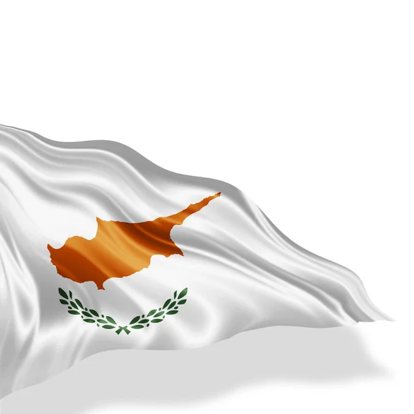 Flag Cyprus Copy Space Your Text White Background Illustration — Stock Photo, Image