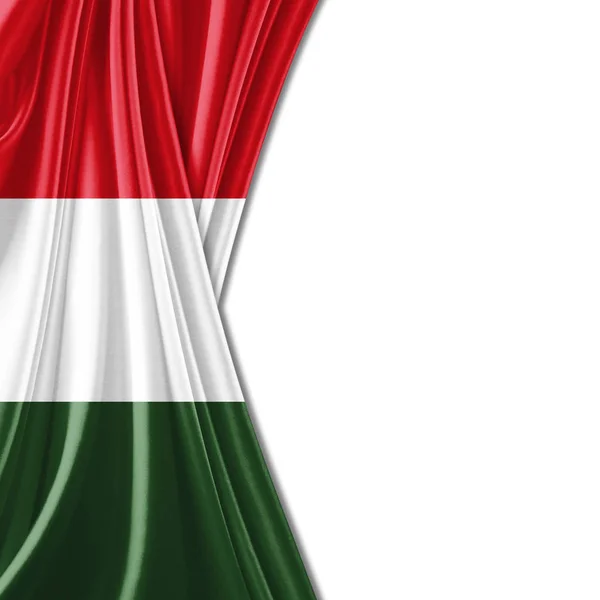 Macaristan Bayrağı Ile Kopya Alanı Metin Çizim Için — Stok fotoğraf