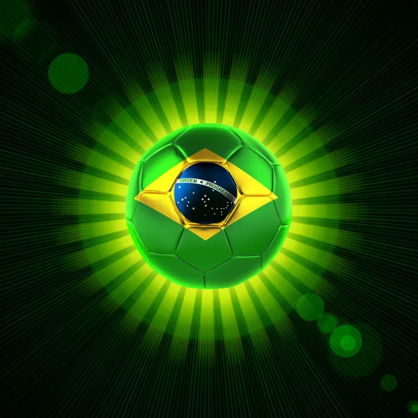 Brasilien Flagga Fotboll Med Kopia Utrymme För Din Text Eller — Stockfoto