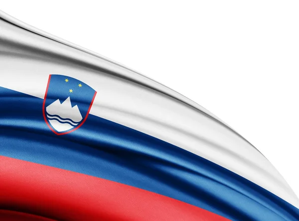 Sloveniens Flagga Med Kopia Utrymme För Din Text Illustration — Stockfoto