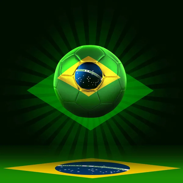 Bandeira Brasil Bola Futebol Com Espaço Cópia Para Seu Texto — Fotografia de Stock