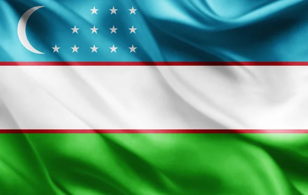 Vlag Van Oezbekistan Met Kopie Ruimte Voor Tekst Illustratie — Stockfoto