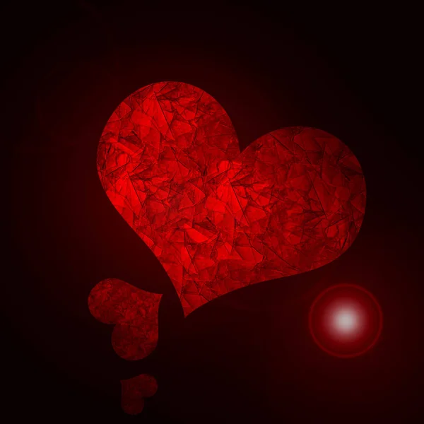 Red Hearts Dark Background — Stock Photo, Image