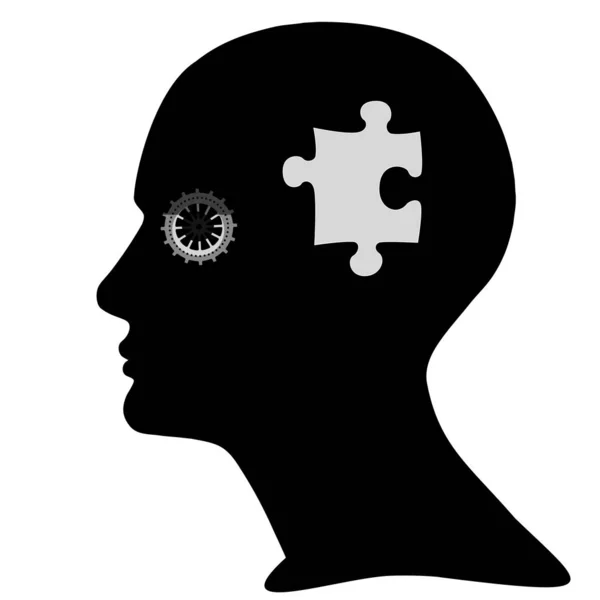 Głowa Człowieka Biegu Puzzle — Zdjęcie stockowe