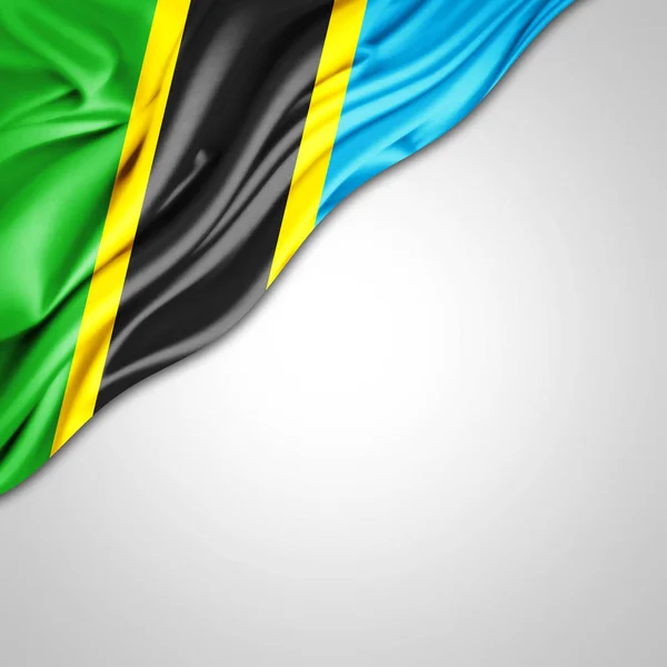 Флаг Танзании Местом Копирования Текста Белом Фоне Иллюстрация — стоковое фото