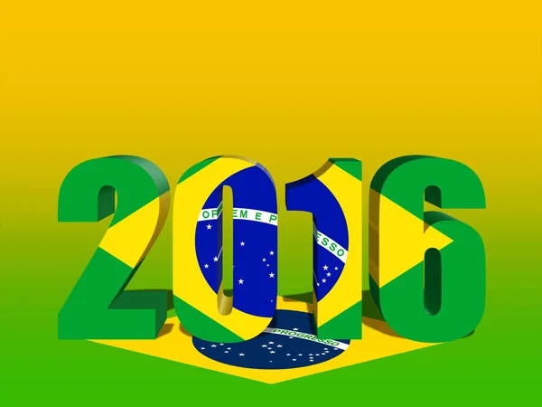 2016 Βραζιλία Σημαία Αντιγραφή Χώρο Για Κείμενο Τις Εικόνες Σας — Φωτογραφία Αρχείου