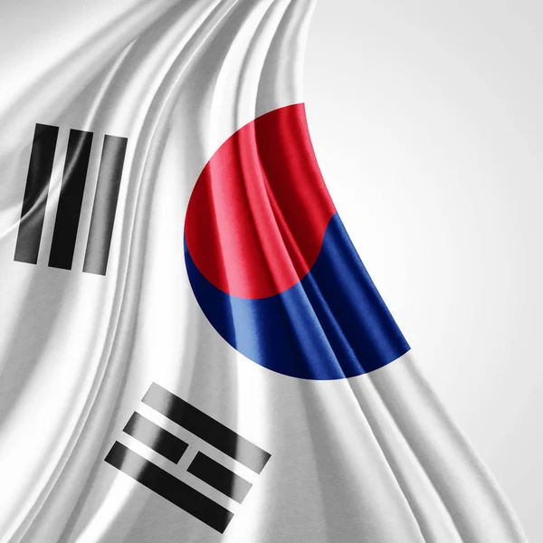 Flag South Korea Copy Space Your Text White Background Illustration — 스톡 사진