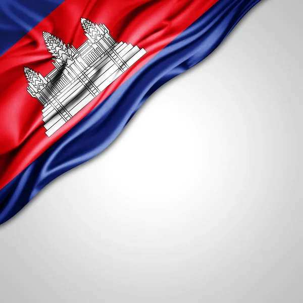 Flag Cambodia Copy Space Your Text White Background Illustration — Stock Photo, Image