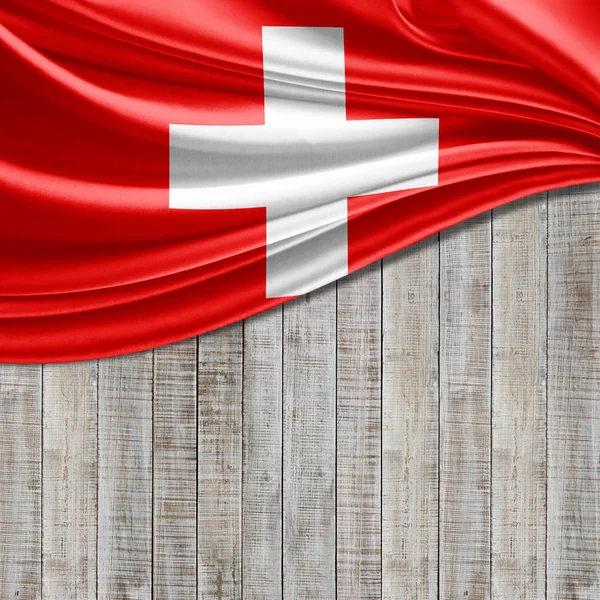 Bandera Suiza Con Espacio Copia Para Texto Ilustración —  Fotos de Stock