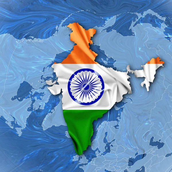 Bandera India Con Espacio Copia Para Texto Ilustración — Foto de Stock