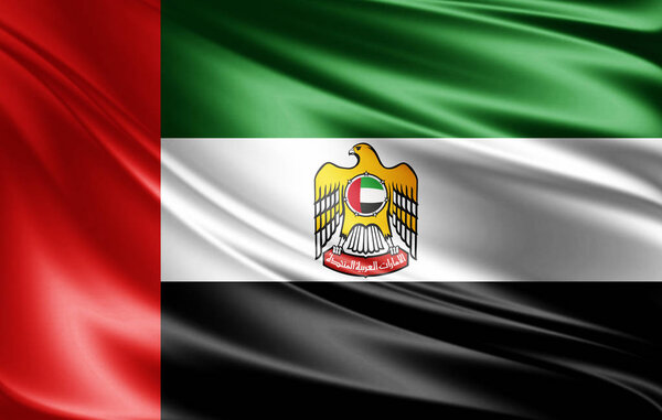 Flag of united arab emirates with copy space for your text  - 3D illustration    