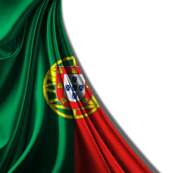 Portugals Flagga Med Kopia Utrymme För Din Text Illustration — Stockfoto