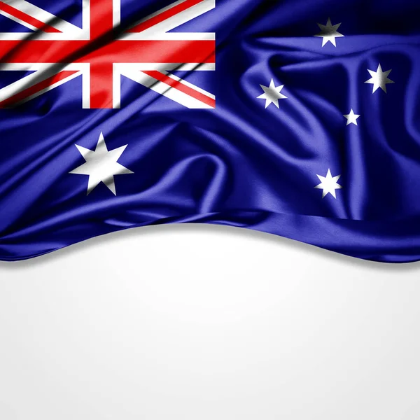 Bandera Australia Con Espacio Copia Para Texto Sobre Fondo Blanco —  Fotos de Stock