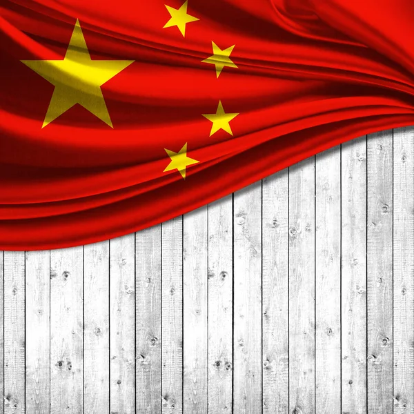 Vlag Van China Met Kopie Ruimte Voor Tekst Illustratie — Stockfoto