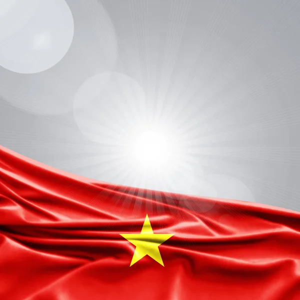 Vlag Van Vietnam Met Kopie Ruimte Voor Tekst Illustratie — Stockfoto