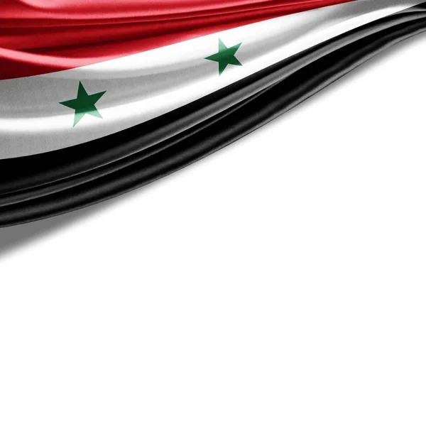 Vlag Van Syrië Met Kopie Ruimte Voor Tekst Illustratie — Stockfoto