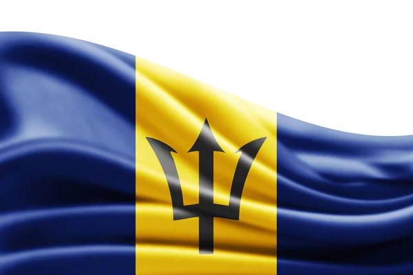 Flagge Von Barbados Mit Kopierplatz Für Ihren Text Auf Weißem — Stockfoto