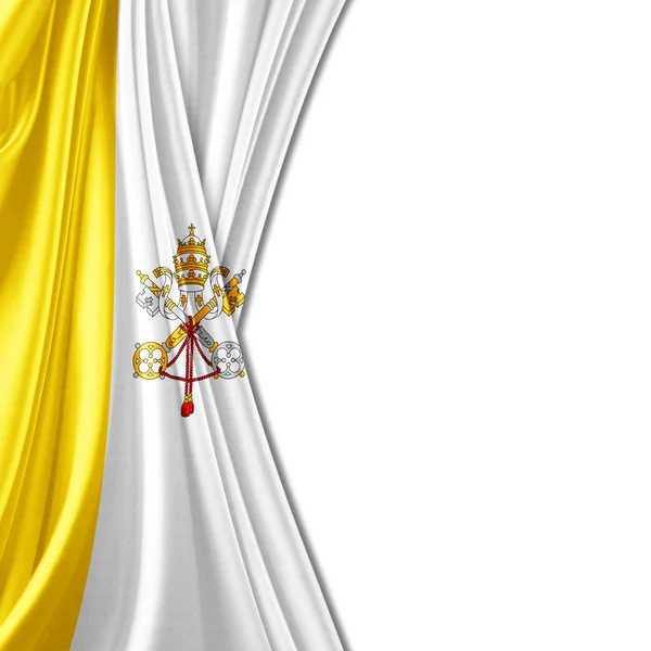 Флаг Ватикана Местом Копирования Текста Изображений Белым Фоном Иллюстрация — стоковое фото