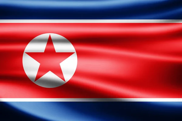 Flag of North Korea  with copy space for your text  - 3D illustration