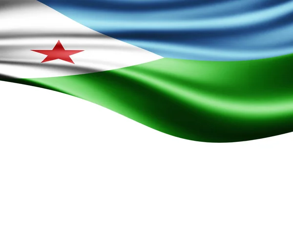 Bandera Yibuti Con Espacio Copia Para Texto Ilustración — Foto de Stock