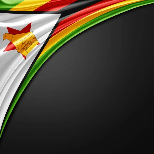 テキスト イラストのコピー スペースとジンバブエの旗 — ストック写真